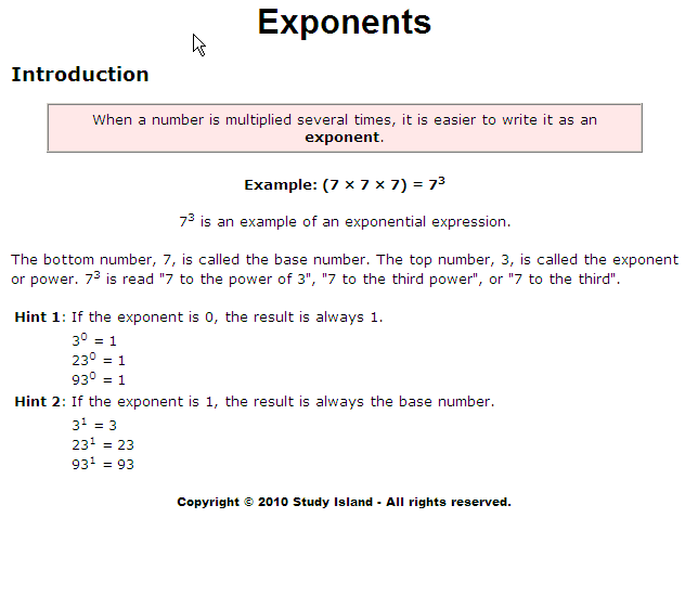 Exponents