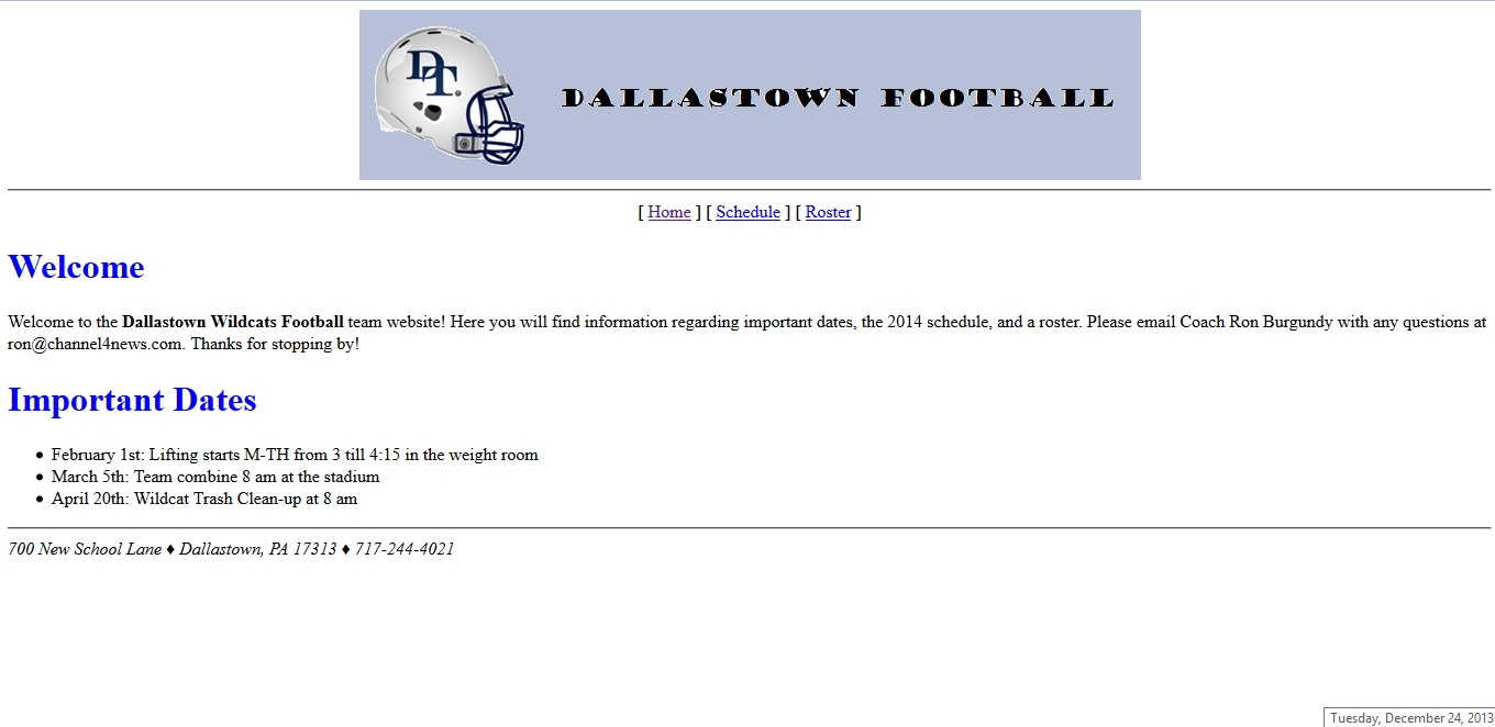 Dallastown Football Webpage FINISHED